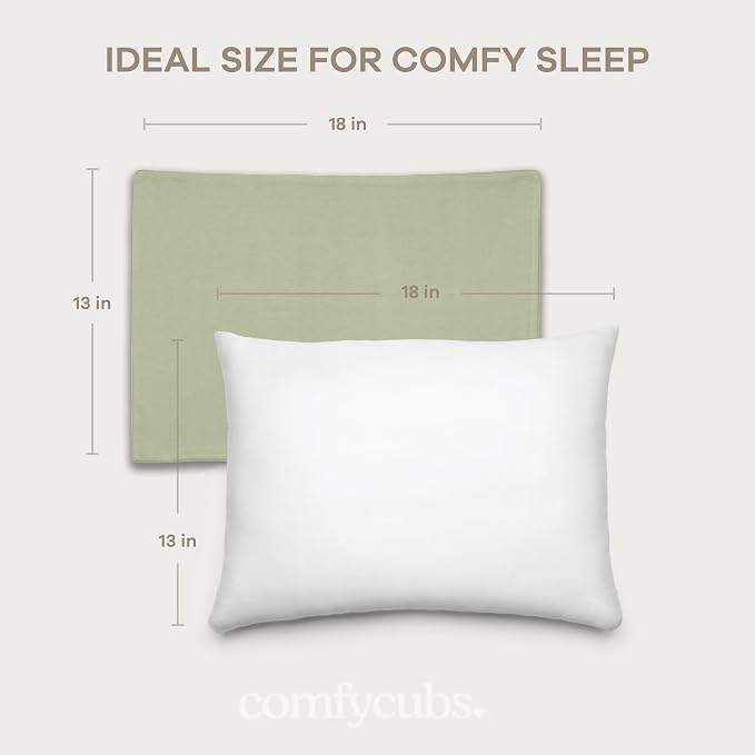 Comfy Cubs Toddler Pillow with Cotton Pillowcase, 13 x 18 in - Image 6