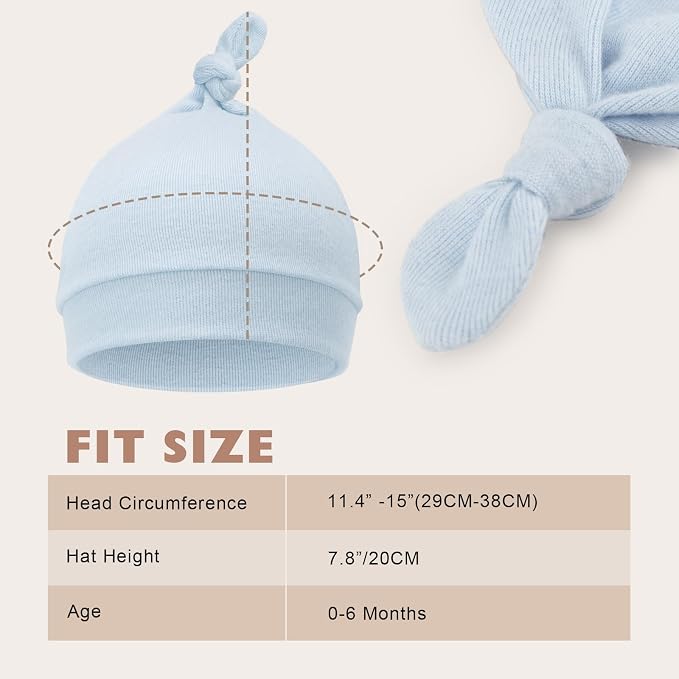 DRESHOW BQUBO 8 Pack Unisex Baby Beanie Hat Infant Toddler Kid Hats Baby Soft - Image 5