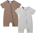 JunNeng 2 Pack Footless Long/Short Sleeve Baby Romper by JunNeng