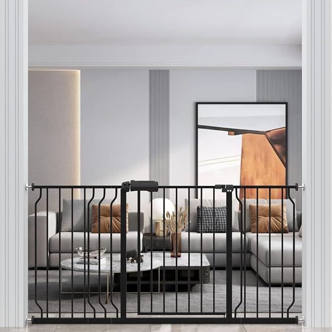 WAOWAO Baby Gate 62.19-66.92" Extra Wide Pressure Mounted Walk Through Swing by WAOWAOBABYSAFETYPRODUCTS