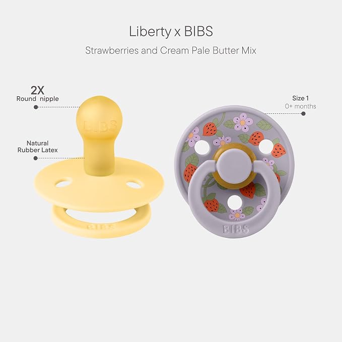BIBS Colour Liberty Soother 2-Pack, BPA Free Dummy Pacifier, Round Nipple. - Image 2