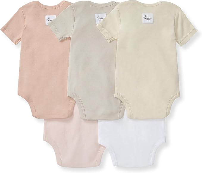 Burt's Bees Baby Organic Cotton Bodysuits – Baby Boy & Girl Short and Long - Image 2