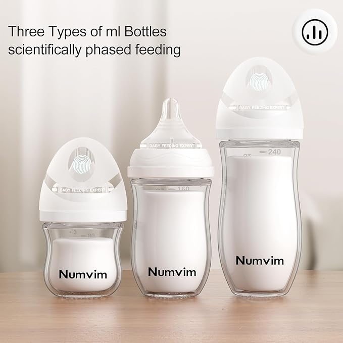 Natural Glass Baby Bottles Gentle & Extra Slow Flow, Newborn Breastfeeding - Image 2