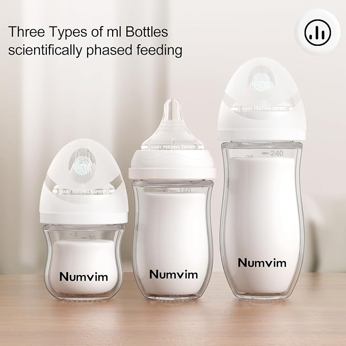 Natural Glass Baby Bottles Gentle & Extra Slow Flow, Newborn Breastfeeding - Image 2