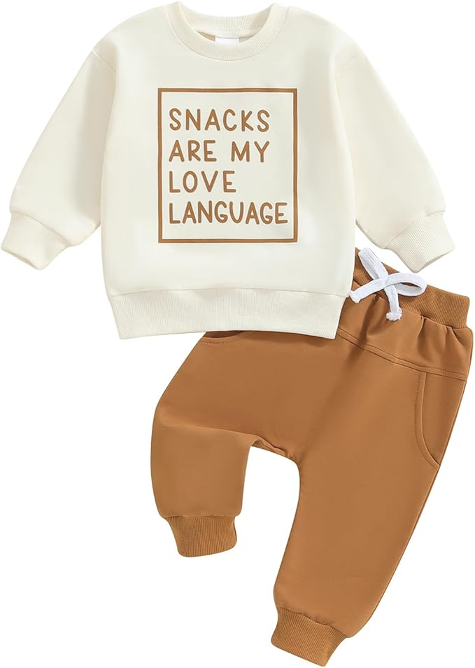 Toddler Baby Boy Fall Winter Outfit Long Sleeve Letter Print Sweatshirts and by Sejardin