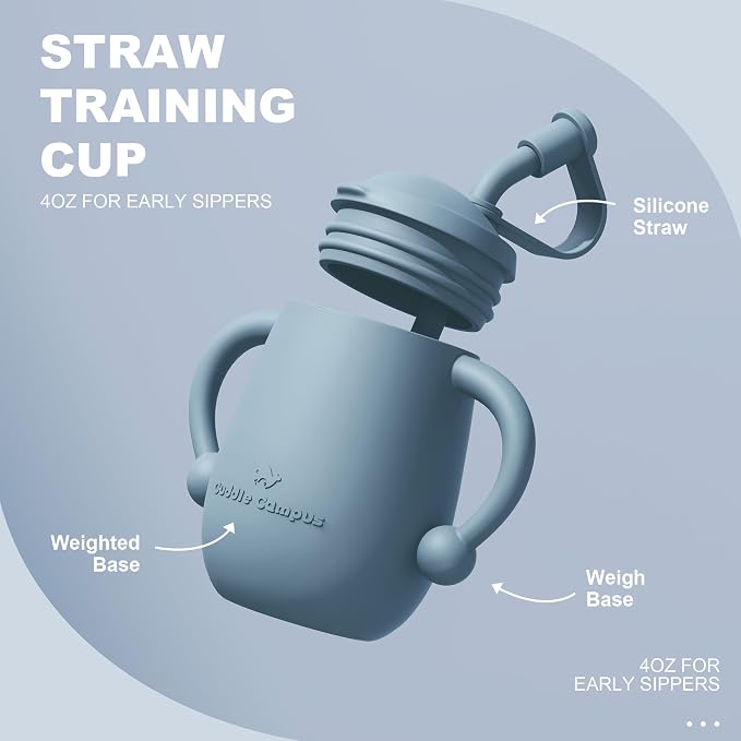Cuddle Campus Pack of 2 Silicone Baby Training Cup, Shatterproof Toddler Sippy - Image 3