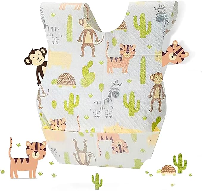 30/60pcs Baby Disposable Bibs-Individually Packaged, Leak Proof and Convenient by AIQIAOXIN
