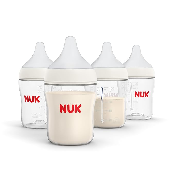 NUK Perfect Match Slow Flow 2-in-1 Natural and Anti-Colic Bottle, 4 Pack by NUK