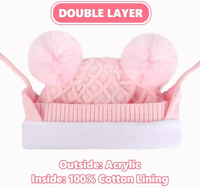 Labeol Baby Hats, Soft Warm Winter Knit Baby Beanie Hat - Image 2