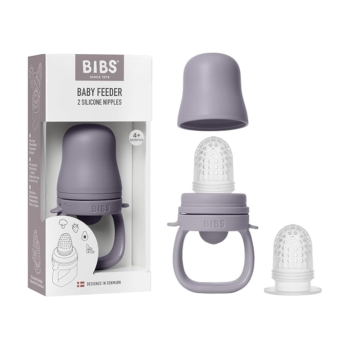 BIBS Baby Feeder with 2 Silicone Nipples, Compatible with Freezer Tray by BIBS