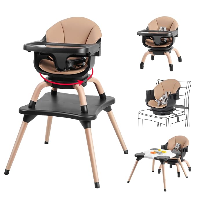 Baby High Chair, 7 in 1 Convertible High Chairs by Komcot