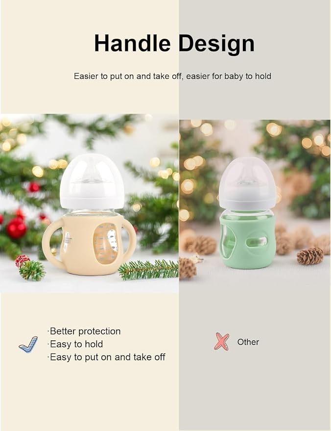 2-Pack Silicone Sleeves for Philips Avent Glass Bottles, BPA-Free - Image 3