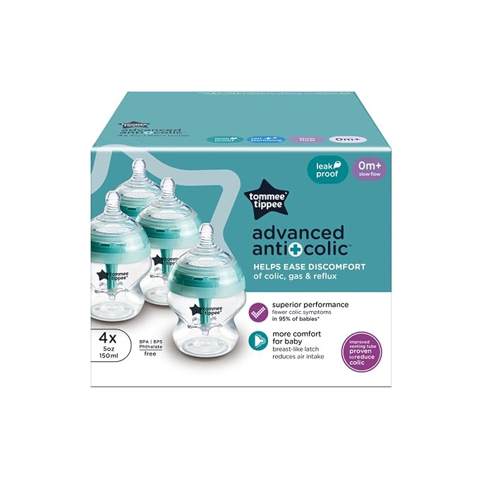 Tommee Tippee Advanced Anti-Colic 5 oz BPA Free Baby Bottles, Newborn 0+ Months - Image 8