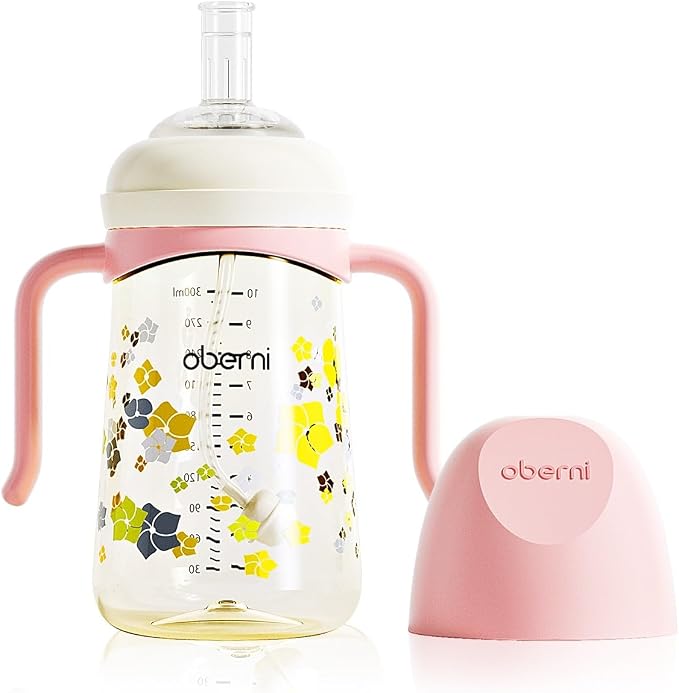 PPSU No Spill Sippy cups, Weighted Straw Toddler Water Bottle by oberni