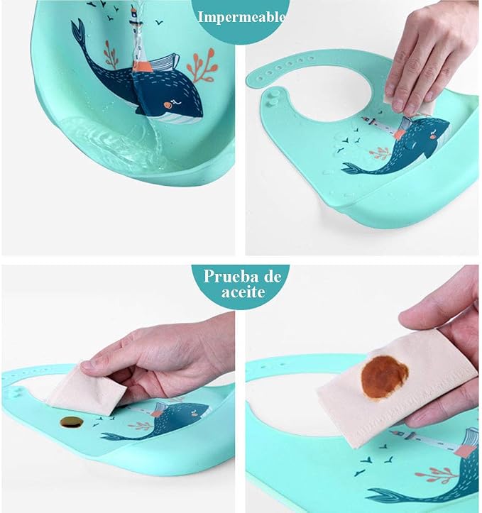 Baby Silicone Feeding Bibs - Image 4