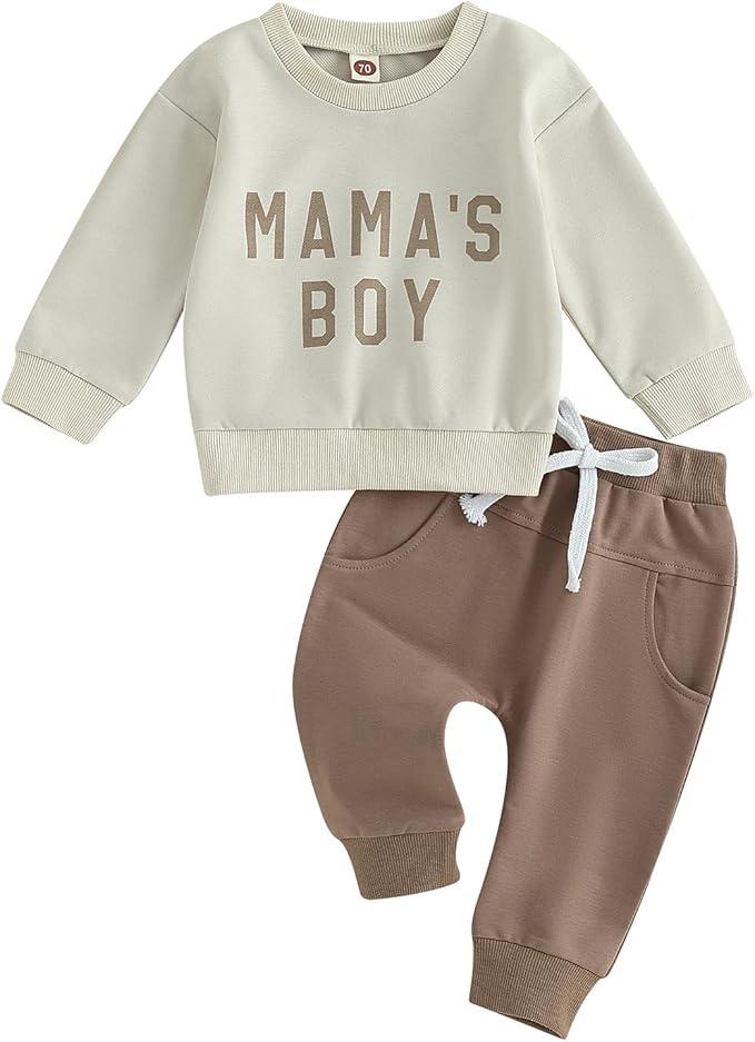 Toddler Baby Boy Clothes Solid Color Long Sleeve Crewneck Sweatshirt Top Casual by MABABY