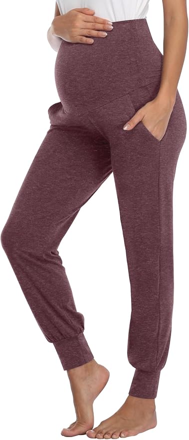AMPOSH Women's Maternity Pants Stretchy Lounge Workout Pants Casual Loose Comfy by AMPOSH