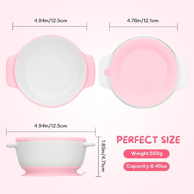 Ceramic Suction Bowl for Babies and Toddlers, Non-Slip Silicone Suction Cup - Image 9