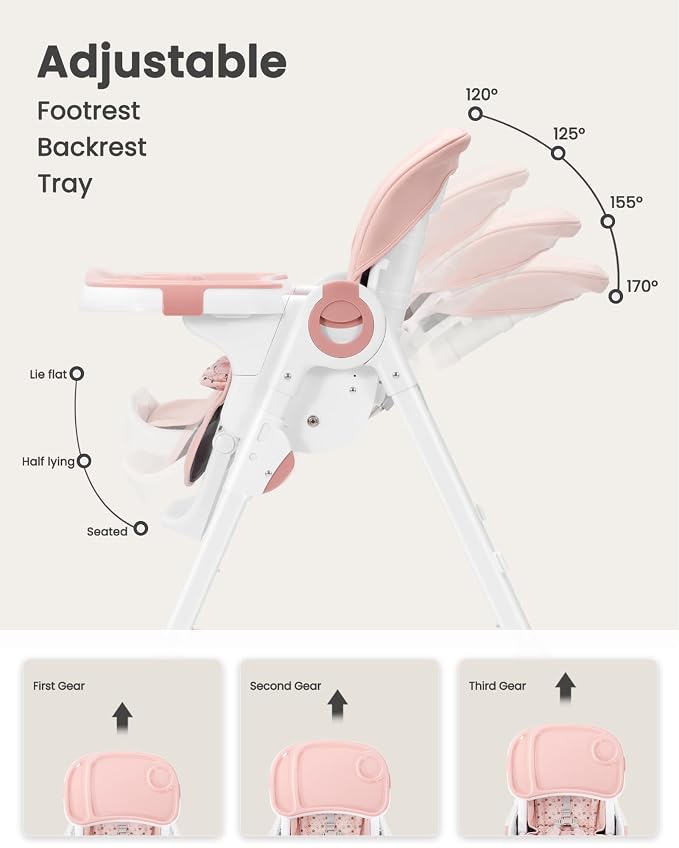 Foldable High Chair with Soft Cushion, High Chairs - Image 2