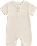 Kuriozud Newborn Infant Unisex Baby Boy Girl Clothes Button Romper Jumpsuit by Kuriozud