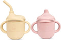 Silicone Transition Sippy Cup for 6+ month old | Includes 1 Toddler straw cup & by HippoBaby