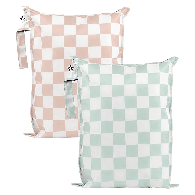 Tiny Twinkle Wet Dry Bag – 2 Pack Reusable Waterproof & Mess Proof Wet Bags by TinyTwinkle