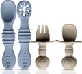 4pc Silicone Baby Spoons Self Feeding Baby Utensils 6-12 Months by HippoBaby
