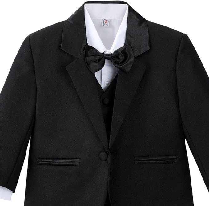 Dressy Daisy Baby Toddler Boy 5 Pcs Set Formal Tuxedo Suits No Tail Wedding - Image 4