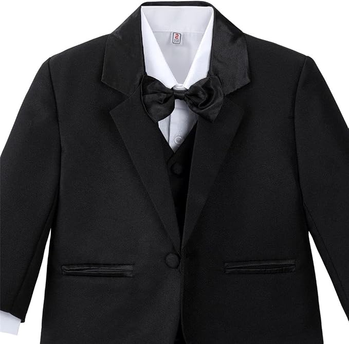 Dressy Daisy Baby Toddler Boy 5 Pcs Set Formal Tuxedo Suits No Tail Wedding - Image 4