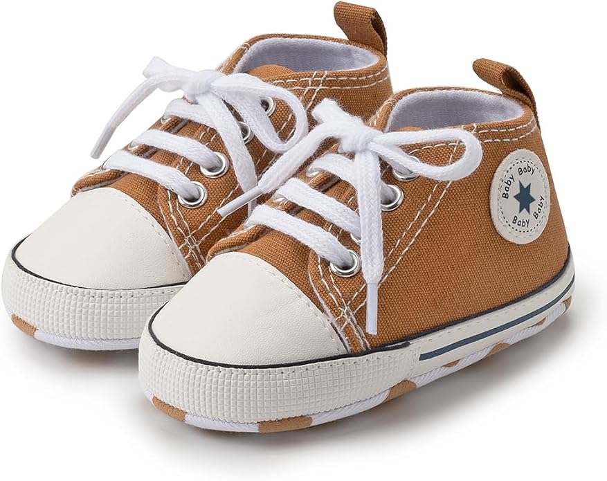 Meckior Baby Girls Boys Canvas Sneakers Soft Sole High-Top Ankle Infant First - Image 3