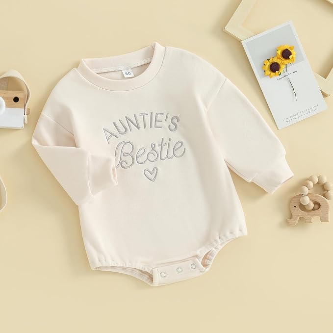 VISGOGO Newborn Infant Baby Boy Girls Oversized Romper Little Dude Sweater - Image 3