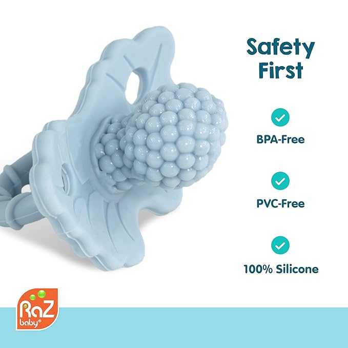 RaZbaby Panda RaZbuddy w/RaZberry Teething Relief Pacifier – Soothes Sore Gums - Image 5