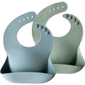 Moonkie Silicone Baby Bibs Set Of 2, BPA Free Soft Adjustable Fit Waterproof by Moonkie