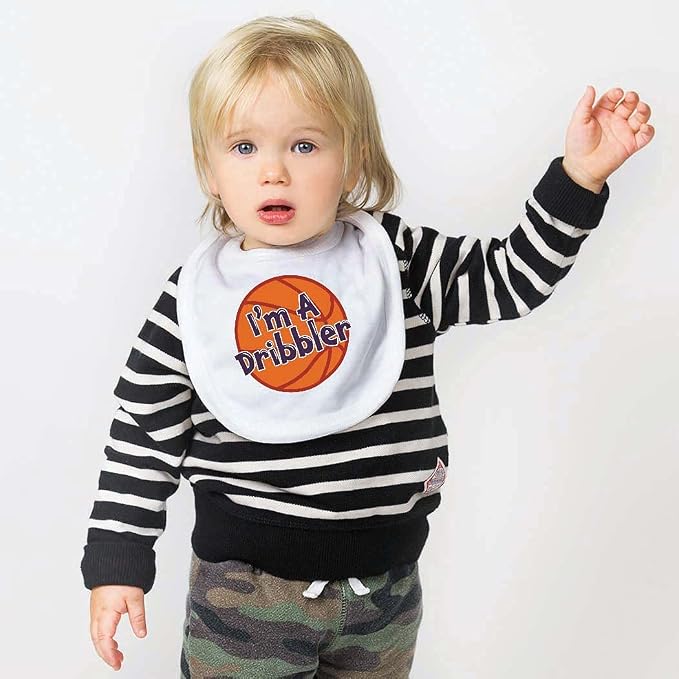 ChalkTalkSPORTS Basketball Baby & Infant Bibs | Soft Microfiber Basketball Baby - Image 2