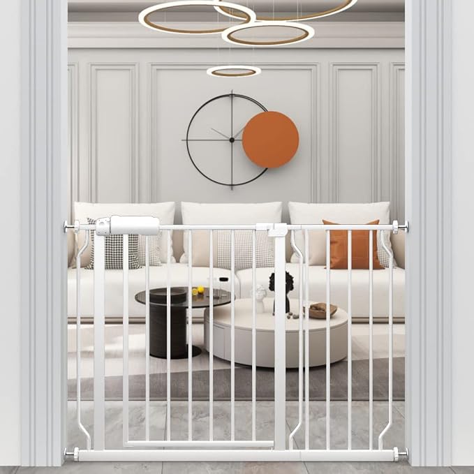 WAOWAO Baby Gate 43.31-48.00" Extra Wide Pressure Mounted Walk Through Swing by WAOWAOBABYSAFETYPRODUCTS