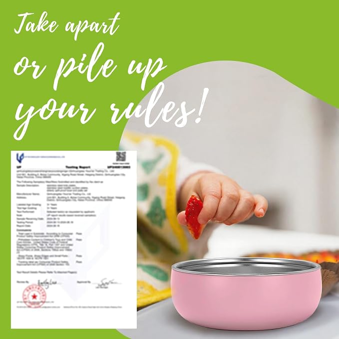 Non-Toxic Toddler Bowls with Non-Slip Base | Stainless Steel Baby Bowls - Image 5