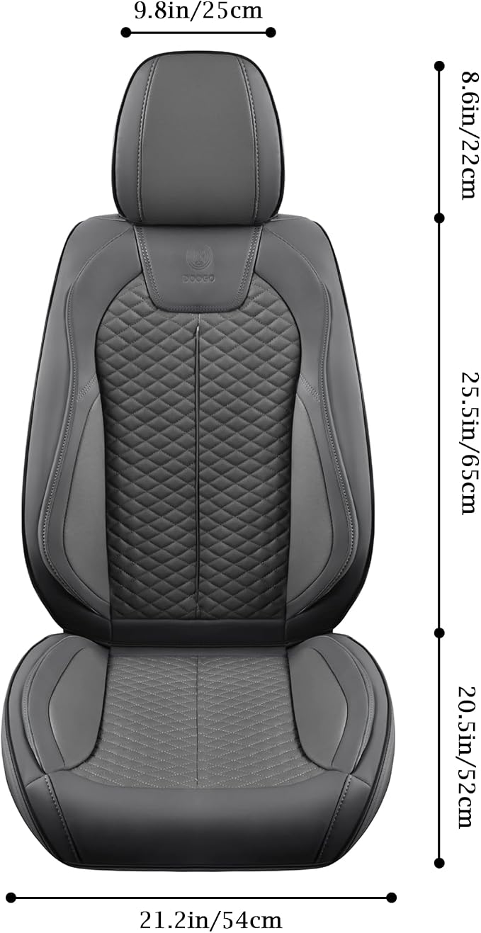 Doogo Car Seat Covers Full Set, Leather Seat Covers 5 Seats, Automotive Seat - Image 4