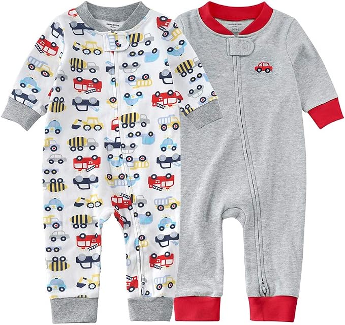 Teach Leanbh Baby 2-Pack Footless Pajamas Cotton Long Sleeve Printing 2 Way by TeachLeanbh