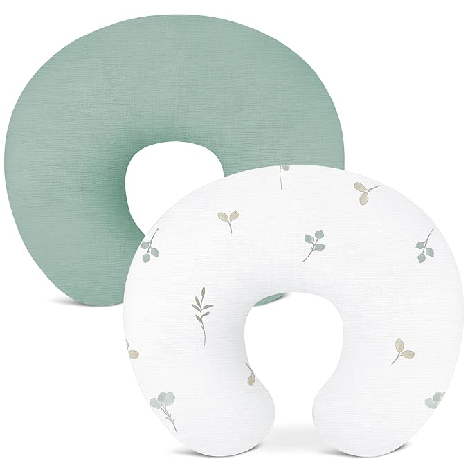 Nursing Pillow Covers 2 Pack, Muslin Nursing Cover by Wimist