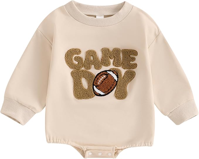 VISGOGO Newborn Infant Baby Boy Girls Oversized Romper Little Dude Sweater by VISGOGO