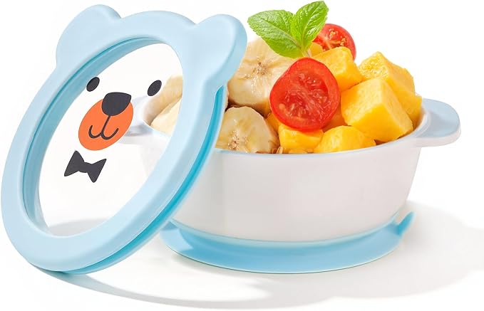 Ceramic Suction Bowl for Babies and Toddlers, Non-Slip Silicone Suction Cup by MrsChou