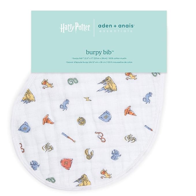 aden + anais Burpy Bib; 100% Cotton Muslin; Soft Absorbent 4 Layers; Multi-Use - Image 3