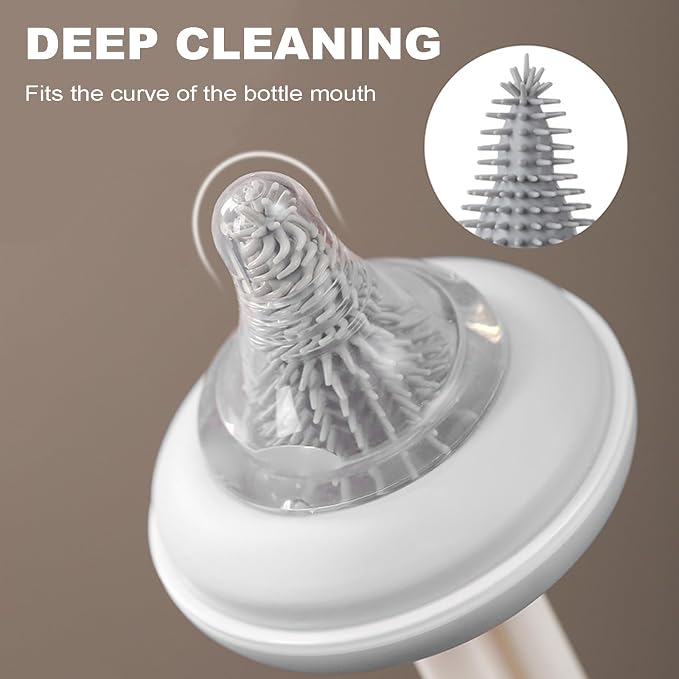 Bottle Brush Set Baby Bottle Cleaner Kit wtih Silicone Brush Nipples Brush - Image 5