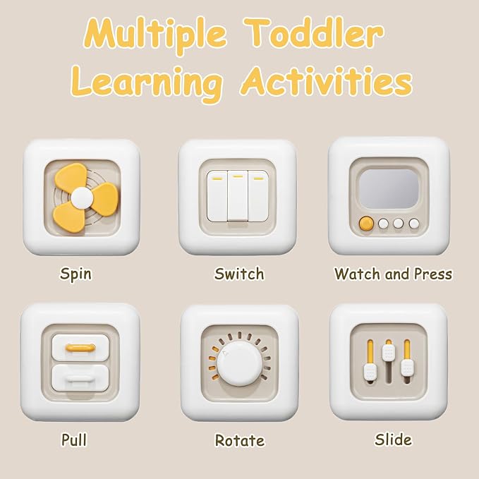 Busy Cube Toy for 1 Year Old Boy, Montessori Toys for 1+ Year Old, Travel - Image 3