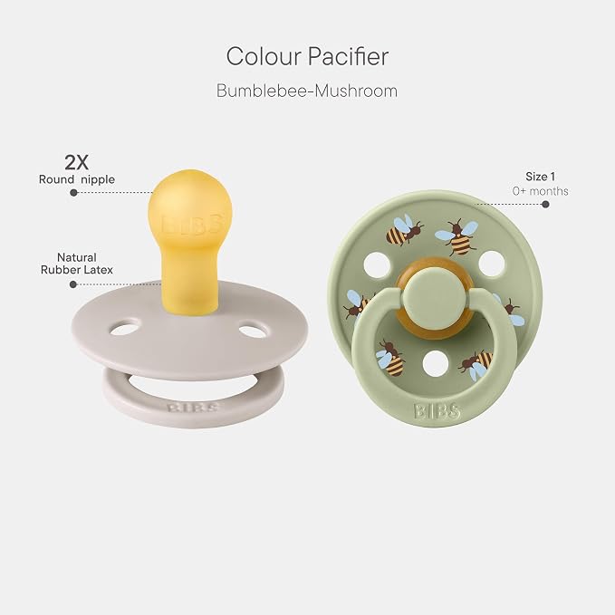 BIBS Studio Soother 2-Pack, BPA Free Dummy Pacifier, Round Nipple. Natural - Image 2