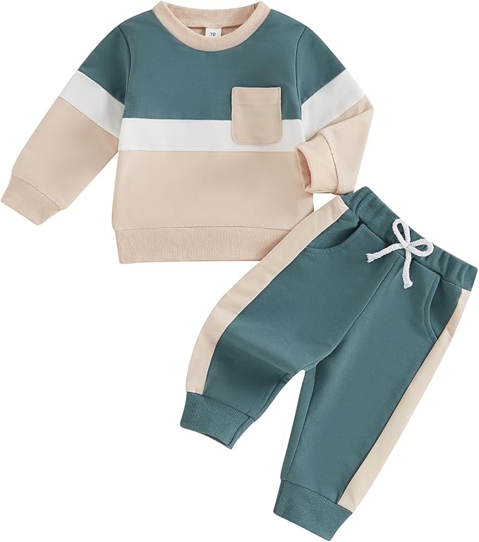Toddler Baby Boy Fall Outfits Long Sleeve Crew Neck Pullover Sweatshirt + by Lucikamy
