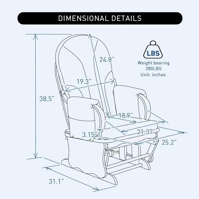 Rubber Wood Gliding Rocking Chair - Image 2