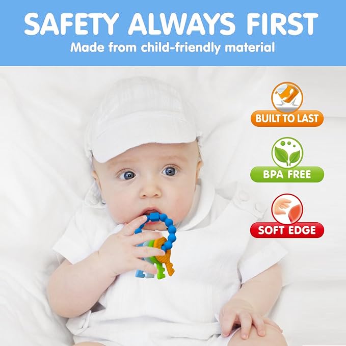 Baby Keys Teether Toys, Silicone Teething Toys - Image 3
