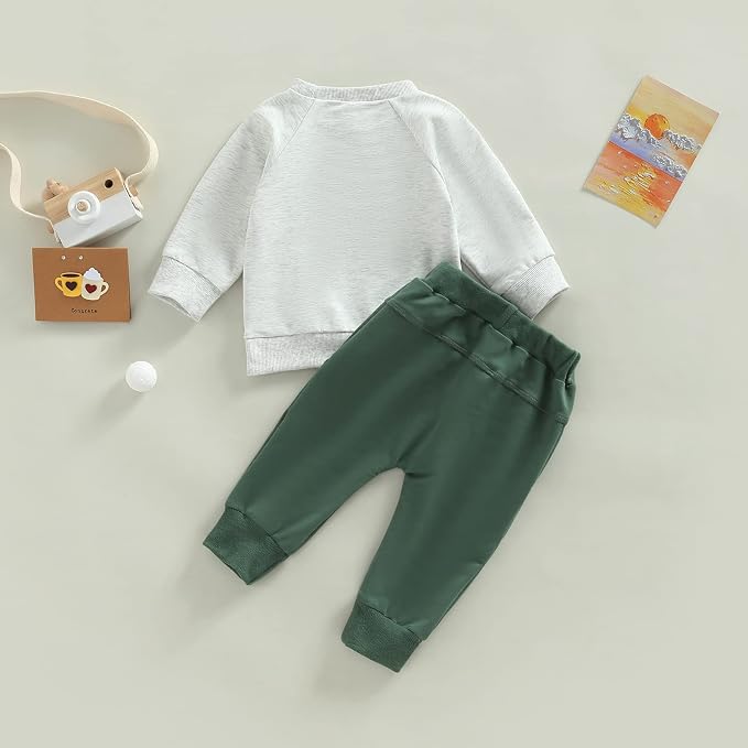 Toddler Baby Boy Clothes Solid Color Long Sleeve Crewneck Sweatshirt Top Casual - Image 7