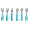 Munchkin® Raise™ Toddler Fork and Spoon Utensil Set, Rest Keeps Tip Off Table by Munchkin